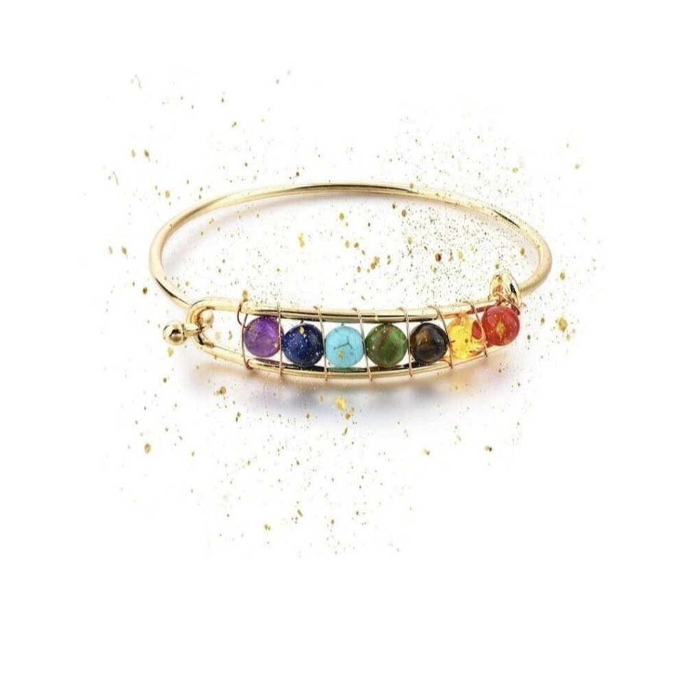 Chakra Bead Cuff Bracelet Energy Healing